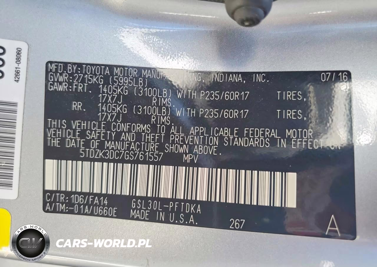 2016 Toyota Sienna L 7-Passenger VIN:5TDZK3DC7GS761557 - 14
