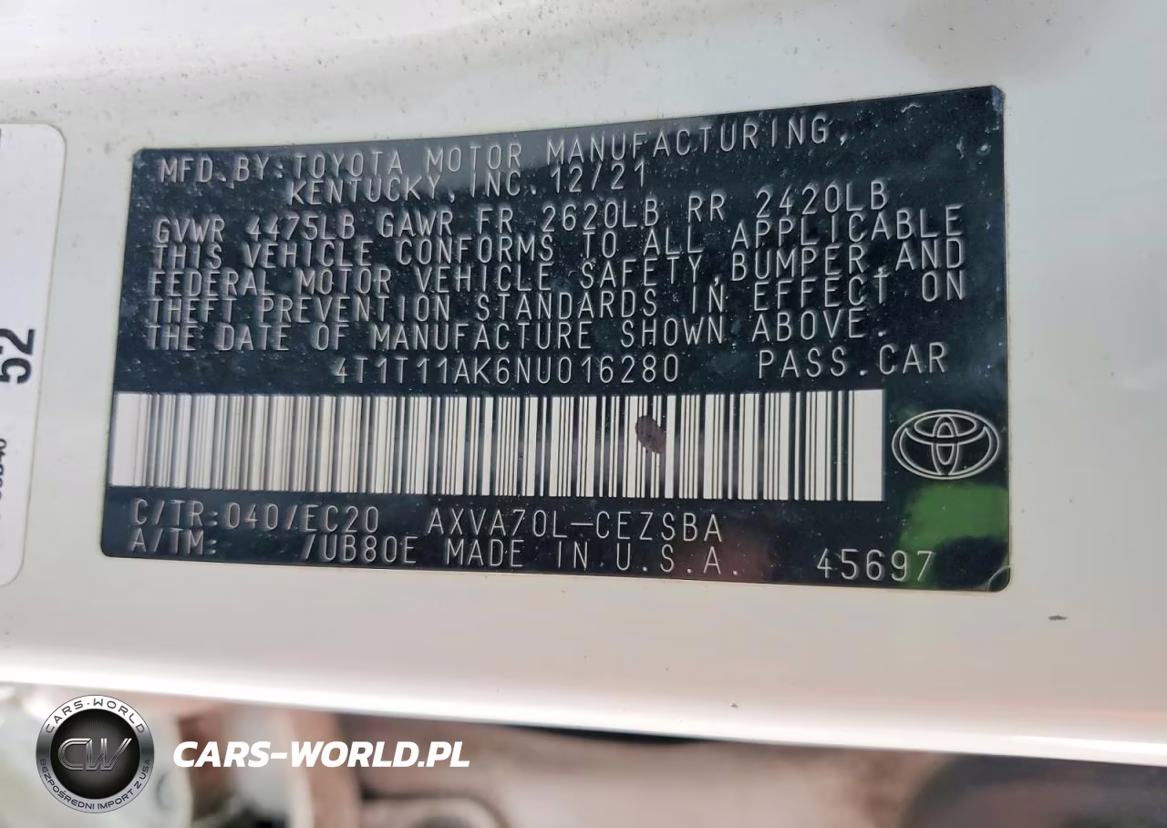 2022 Toyota Camry Se Nightshade VIN:4T1T11AK6NU016280 - 12