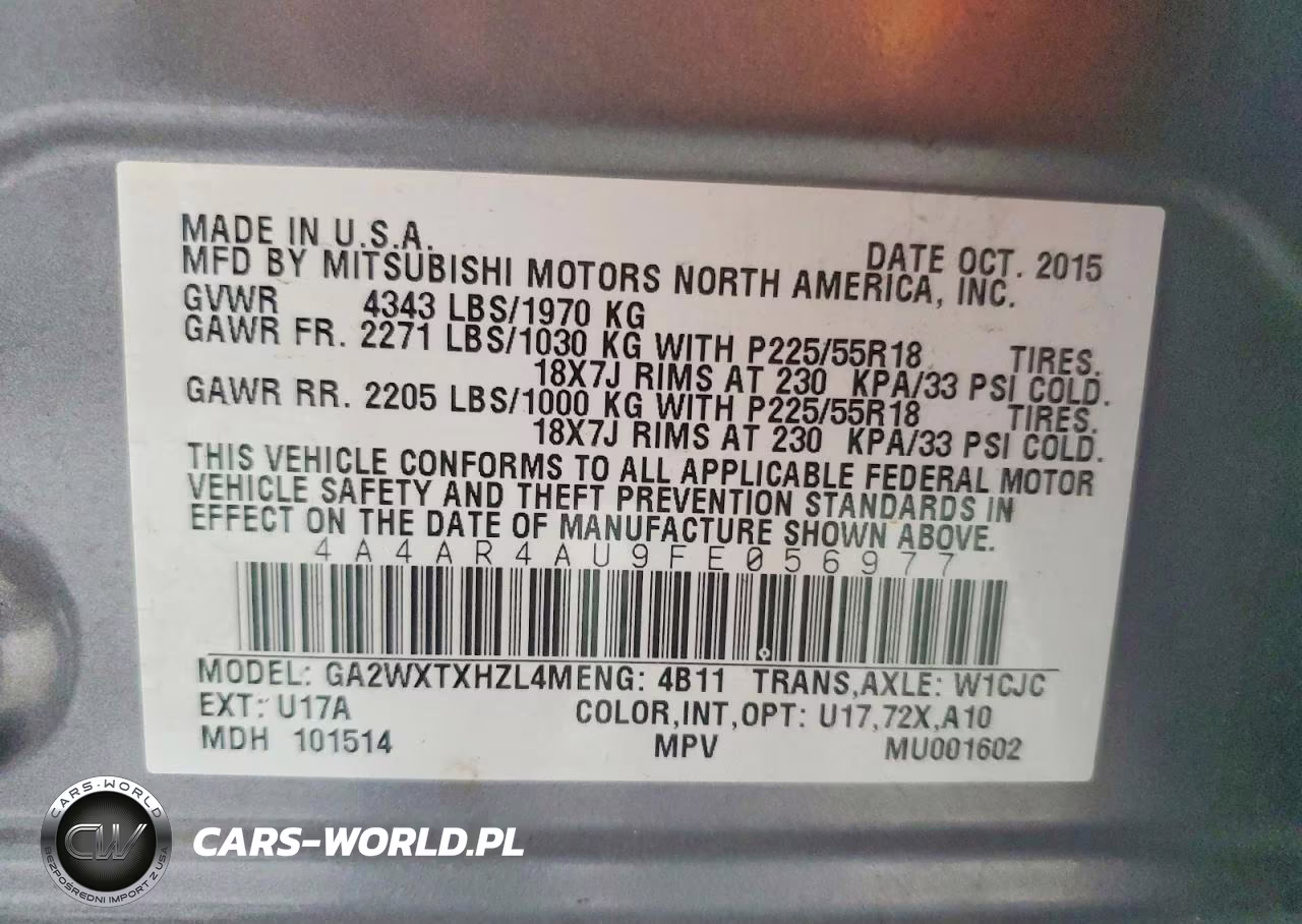 2015 Mitsubishi Outlander Sport Se VIN:4A4AR4AU9FE056977 - 12