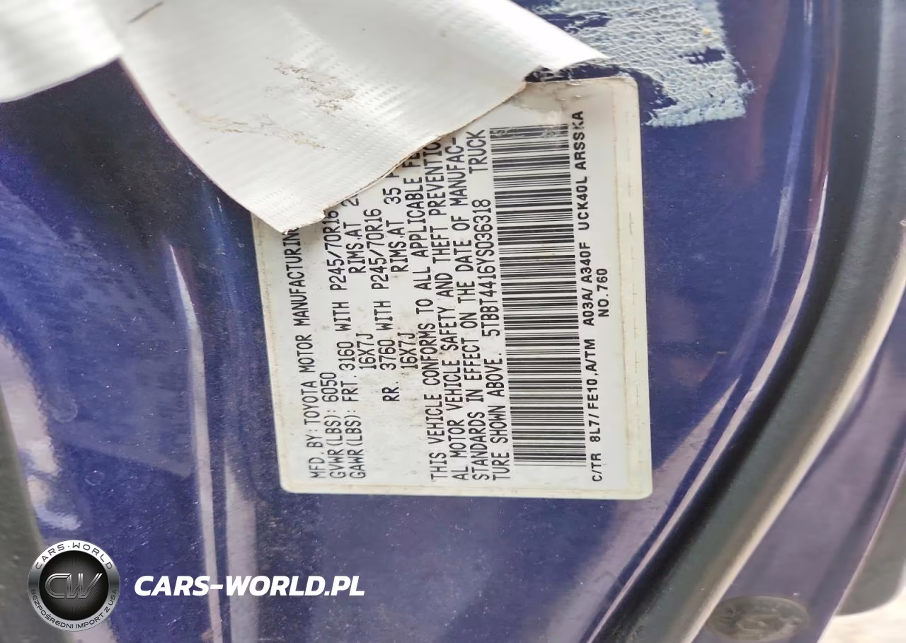 2000 Toyota Tundra Sr5 VIN:5TBBT4416YS036318 - 12