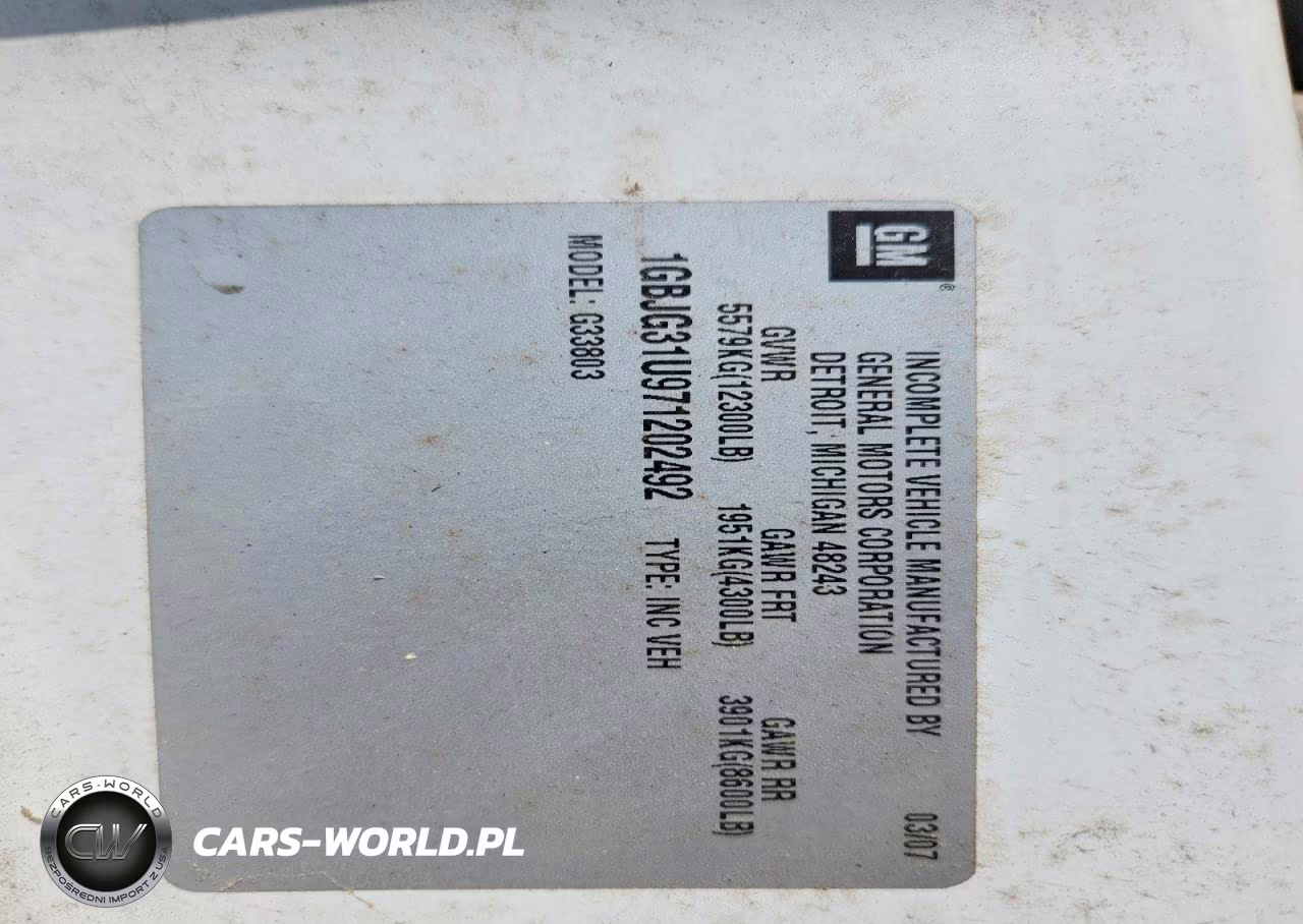 2007 Chateau Sport Rv VIN:1GBJG31U971202492 - 10