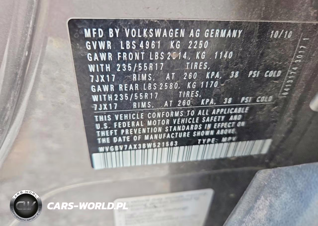 2011 Volkswagen Tiguan S VIN:WVGBV7AX3BW521563 - 13