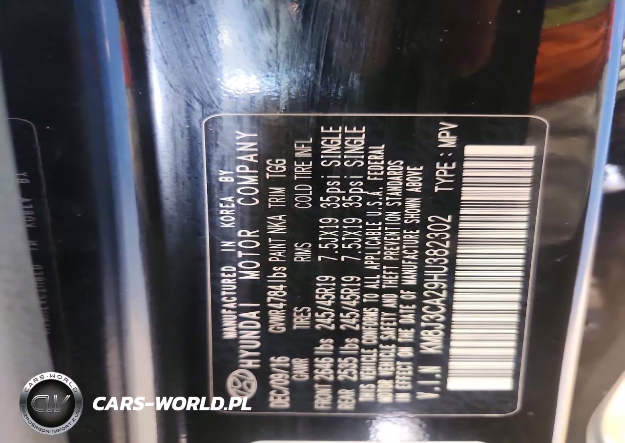 2017 Hyundai Tucson Sport VIN:KM8J3CA29HU382302 - 13