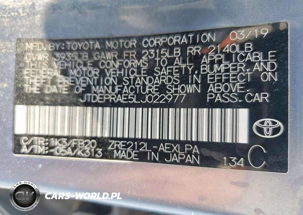 2020 Toyota Corolla Le VIN:JTDEPRAE5LJ022977 - 12