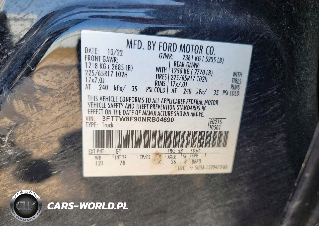 2022 Ford Maverick Xl VIN:3FTTW8F90NRB04690 - 12