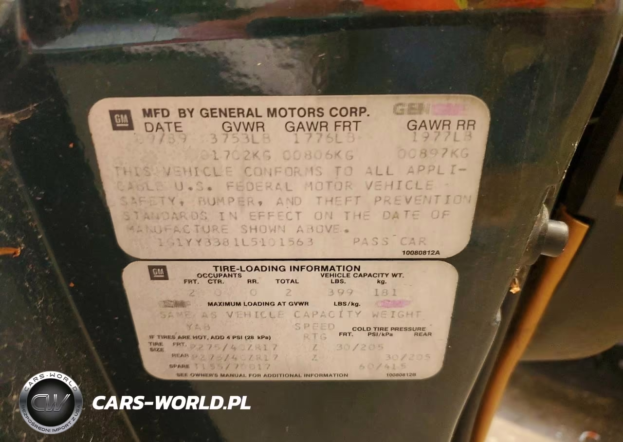 1990 Chevrolet Corvette VIN:1G1YY3381L5101563 - 12