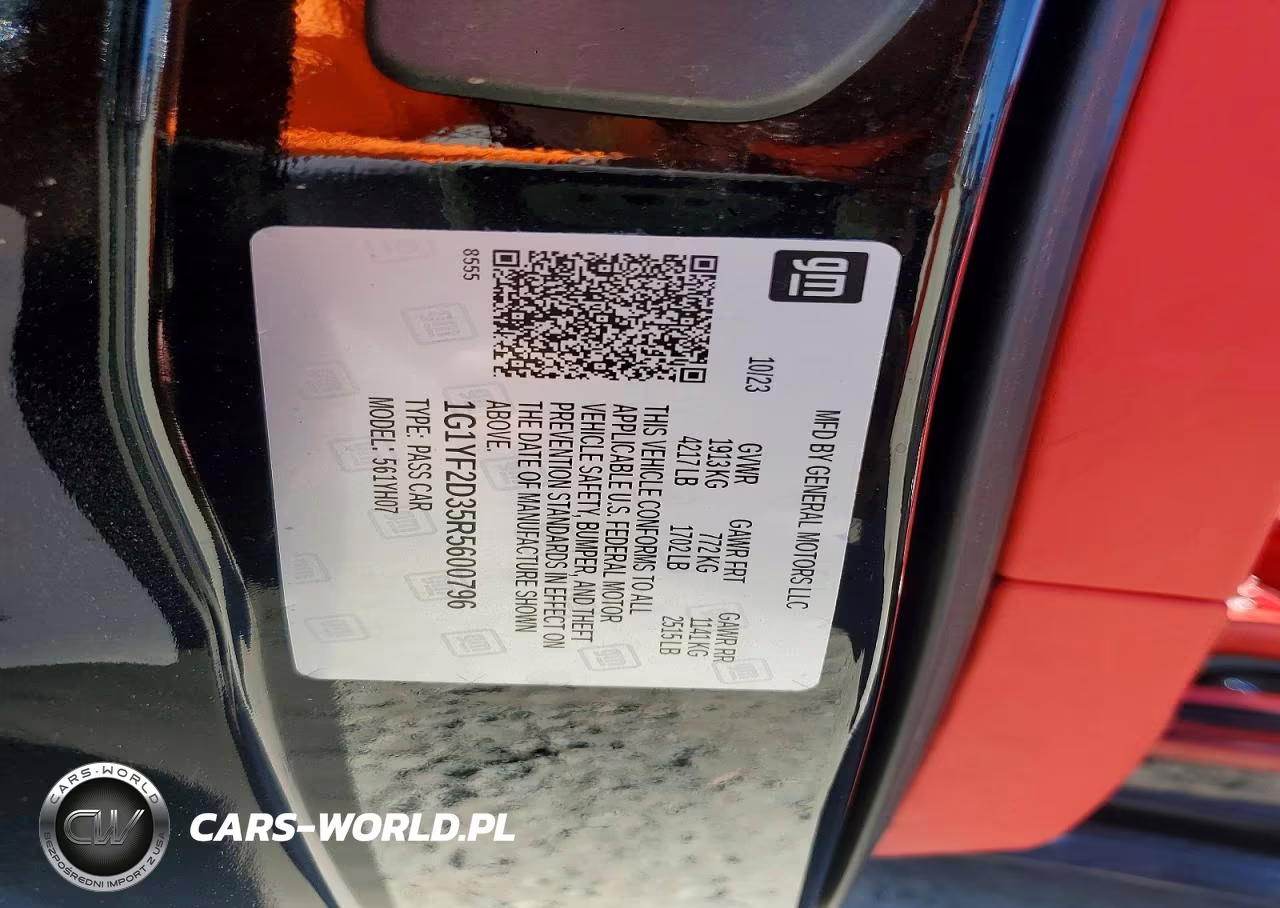 2024 Chevrolet Corvette Z06 3Lz VIN:1G1YF2D35R5600796 - 13