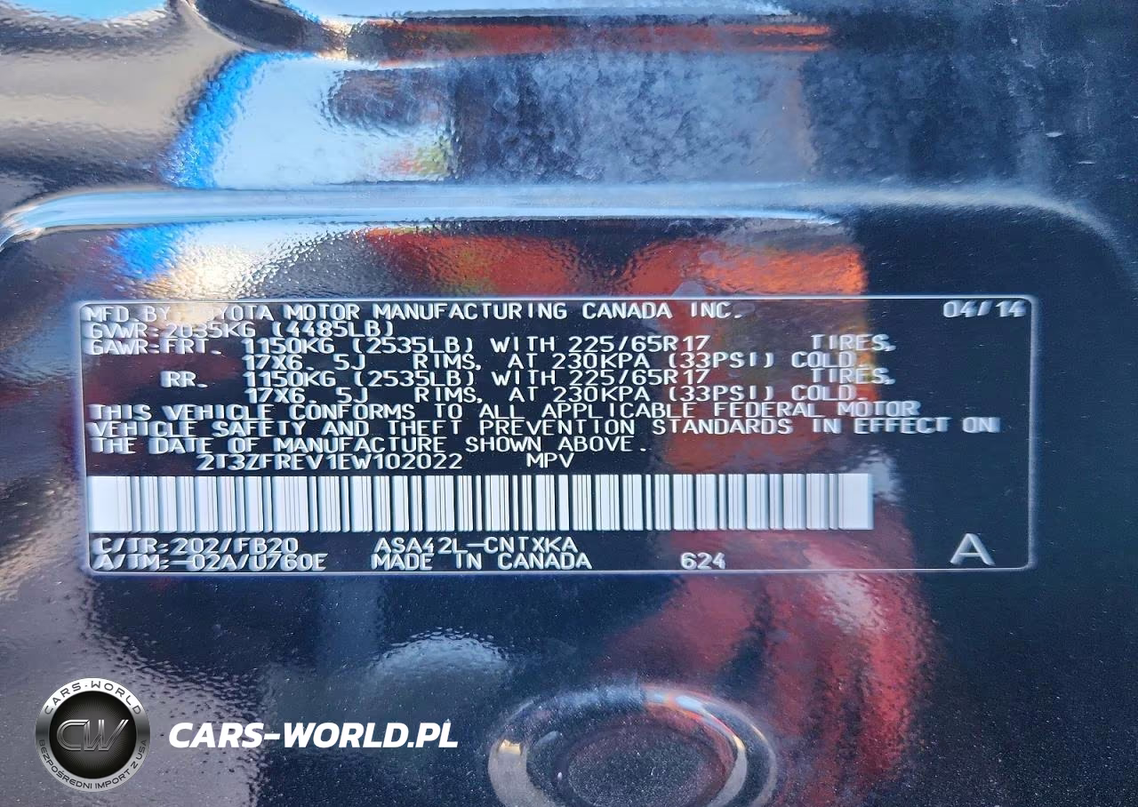 2014 Toyota Rav4 Le VIN:2T3ZFREV1EW102022 - 14