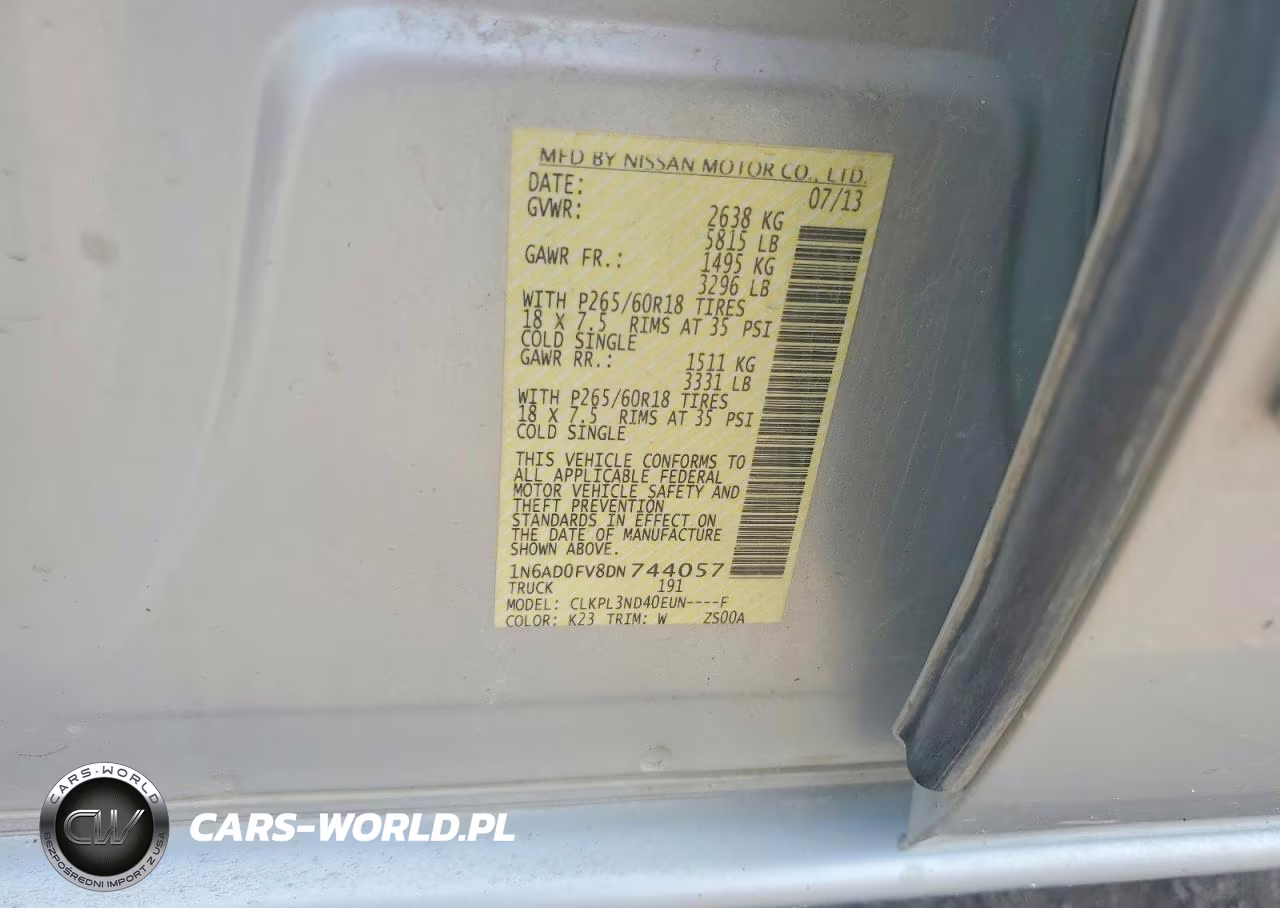 2013 Nissan Frontier Sv VIN:1N6AD0FV8DN744057 - 12
