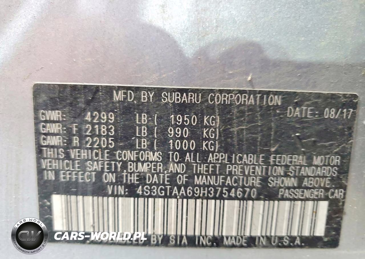 2017 Subaru Impreza VIN:4S3GTAA69H3754670 - 12