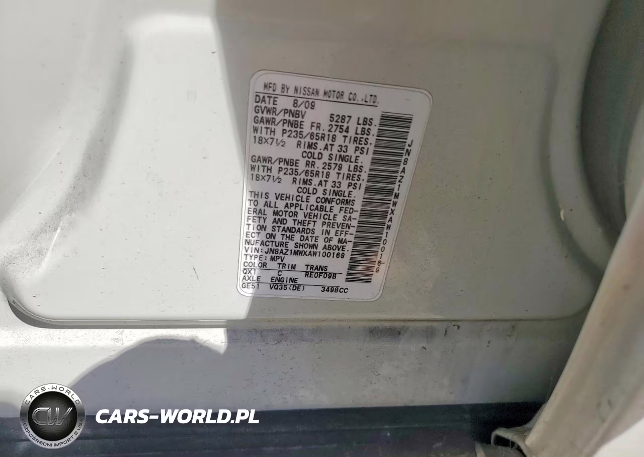 2010 Nissan Murano S VIN:JN8AZ1MWXAW100169 - 13