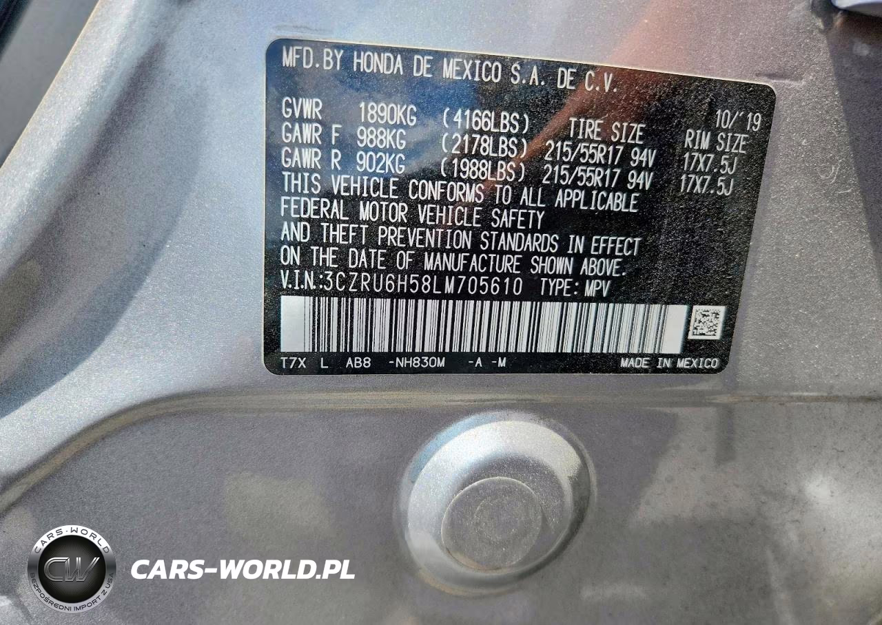 2020 Honda Hr-V Ex VIN:3CZRU6H58LM705610 - 12