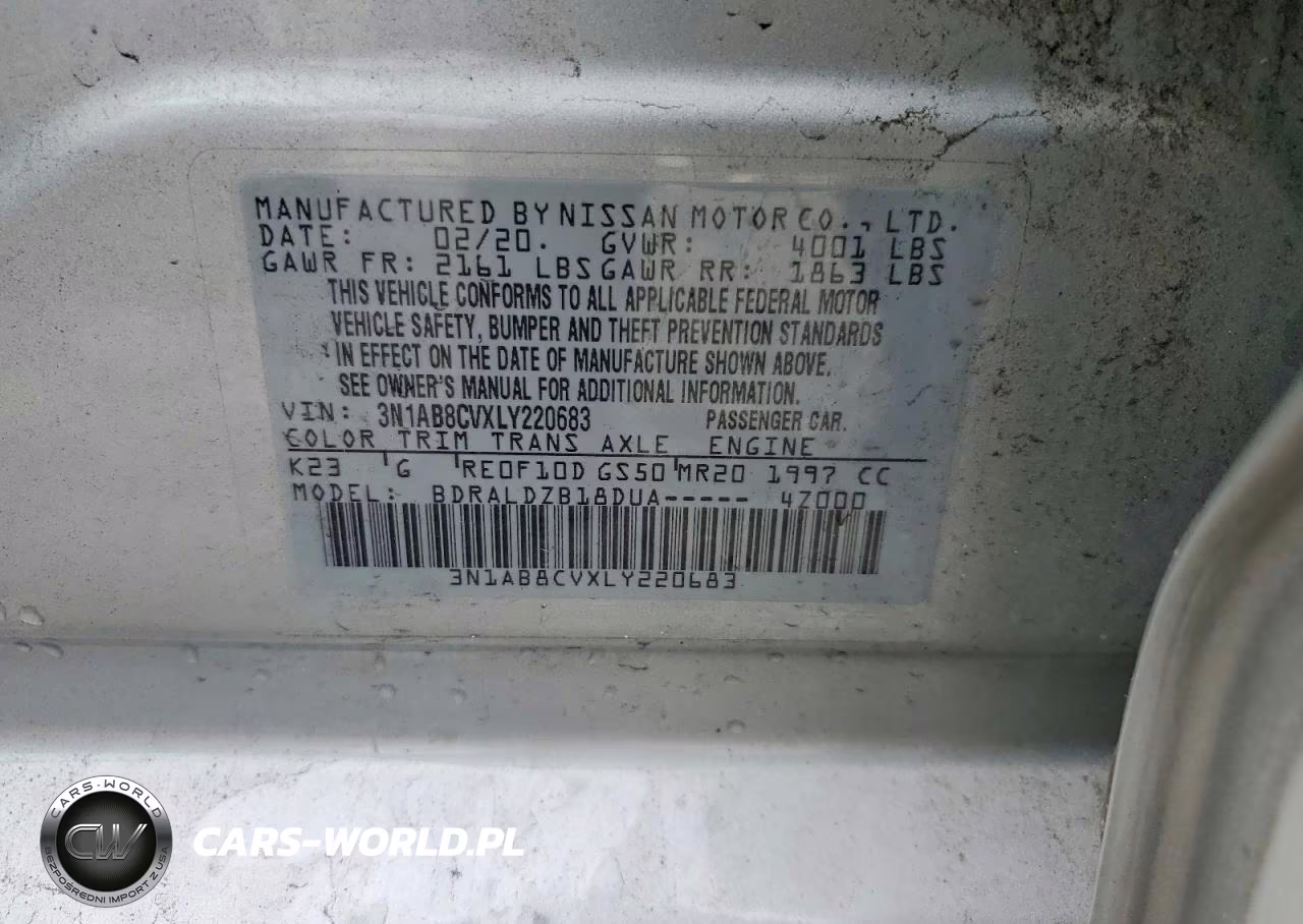 2020 Nissan Sentra Sv VIN:3N1AB8CVXLY220683 - 12