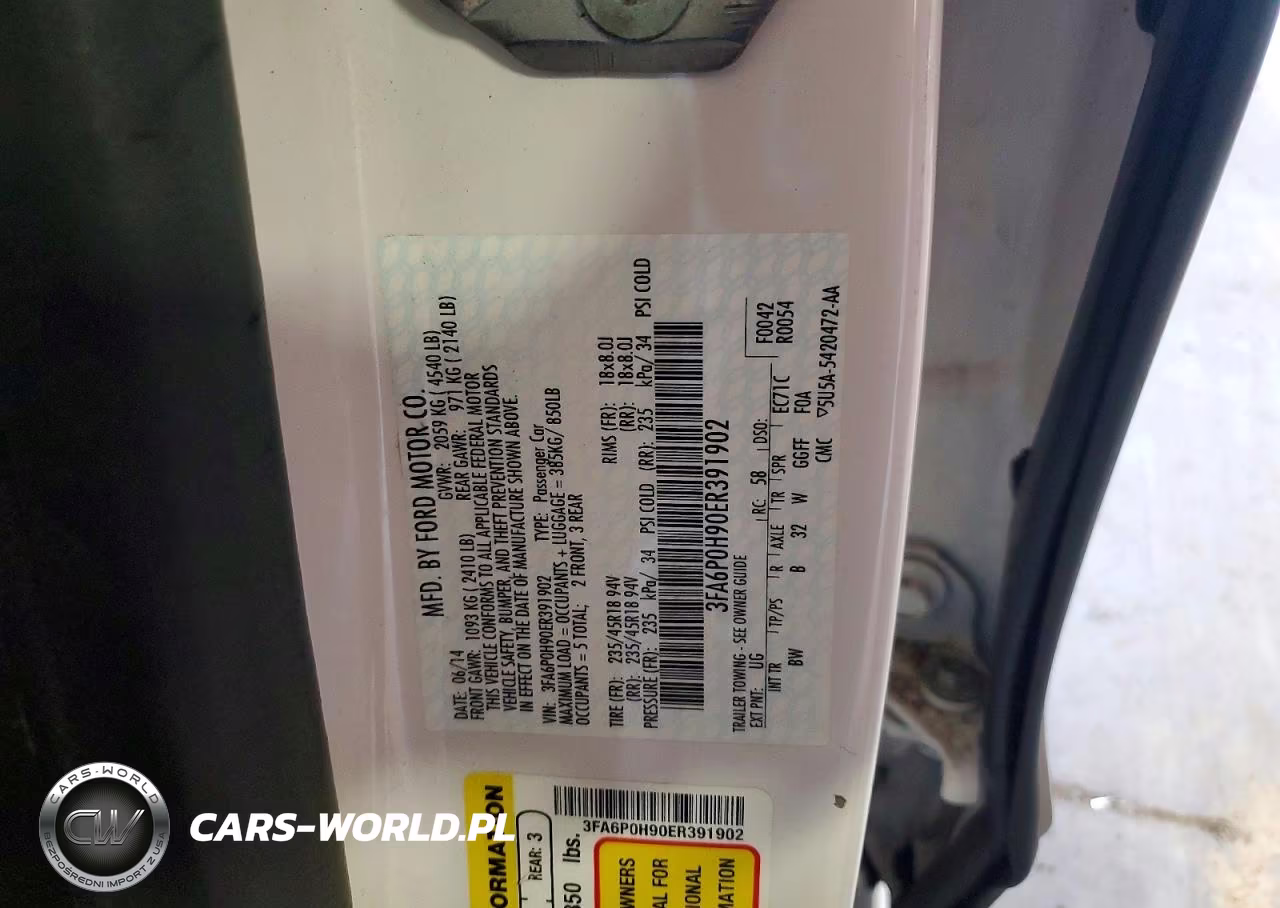 2014 Ford Fusion Se VIN:3FA6P0H90ER391902 - 12