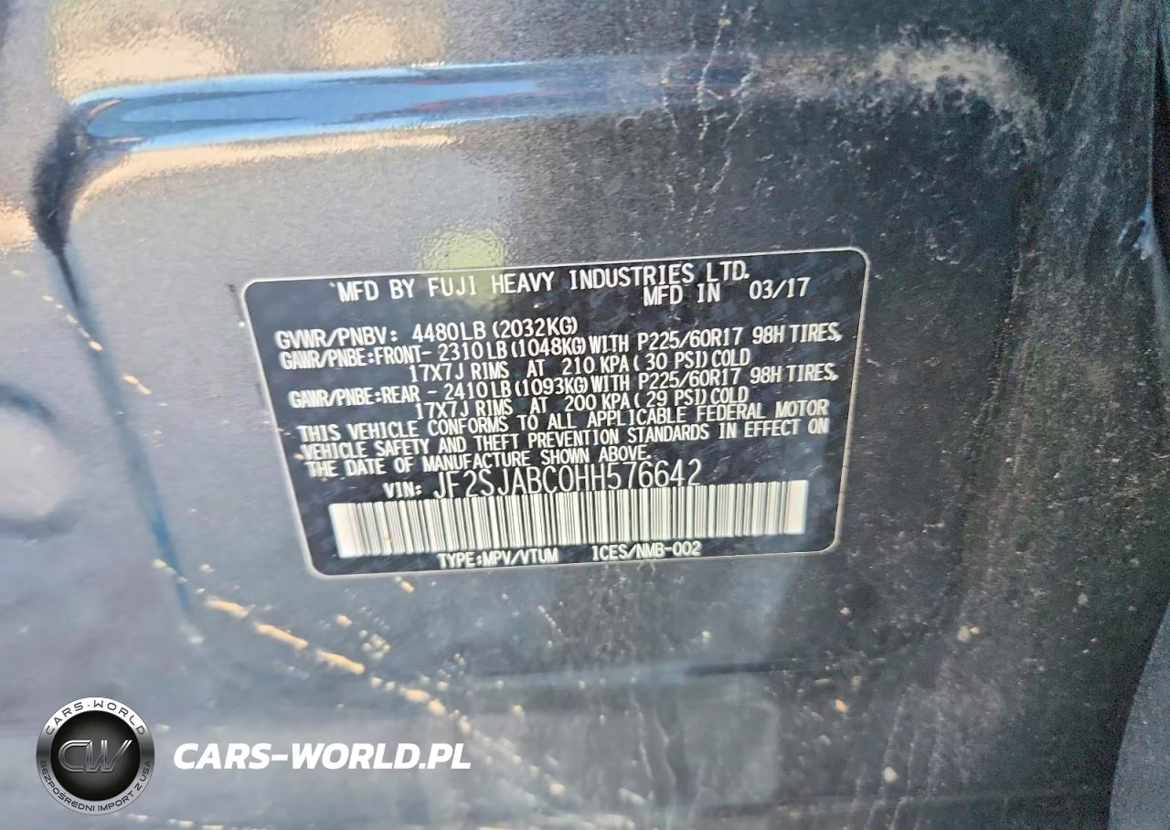 2017 Subaru Forester 2.5I VIN:JF2SJABC0HH576642 - 14