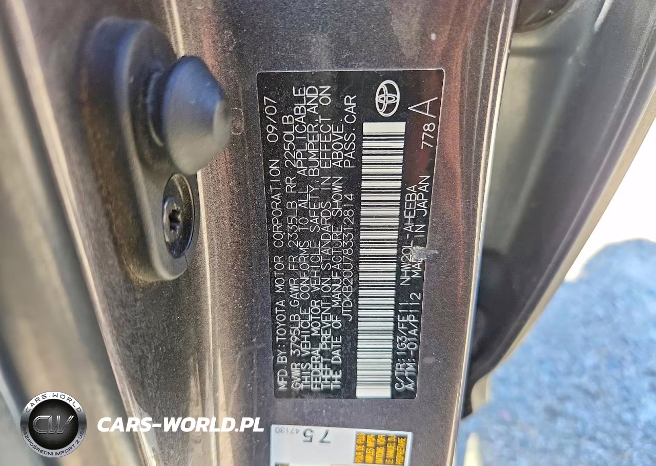 2008 Toyota Prius Base VIN:JTDKB20U783312814 - 12