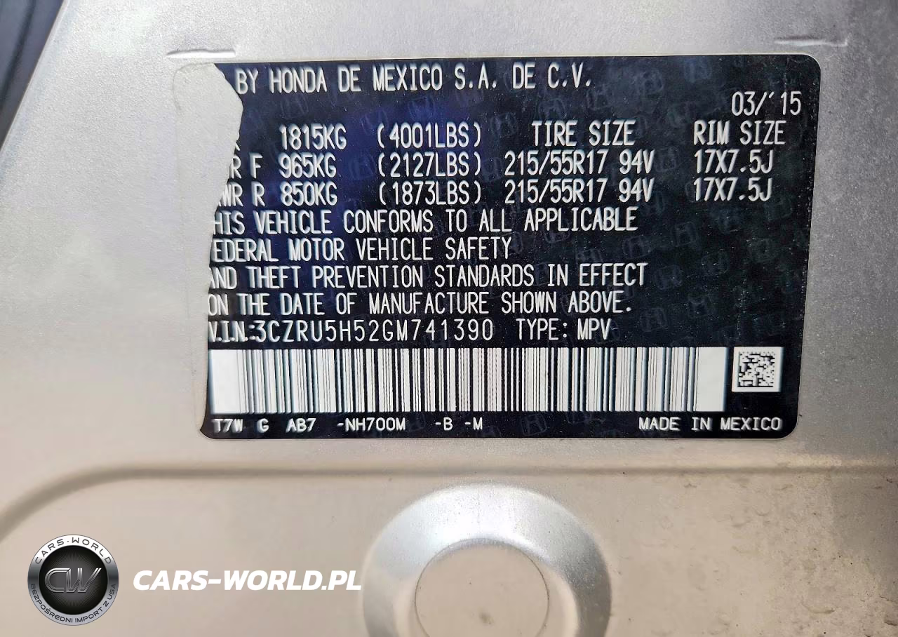2016 Honda Hr-V Ex VIN:3CZRU5H52GM741390 - 12