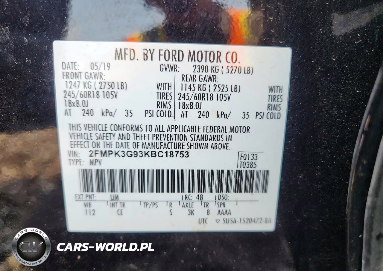 2019 Ford Edge Se VIN:2FMPK3G93KBC18753 - 13