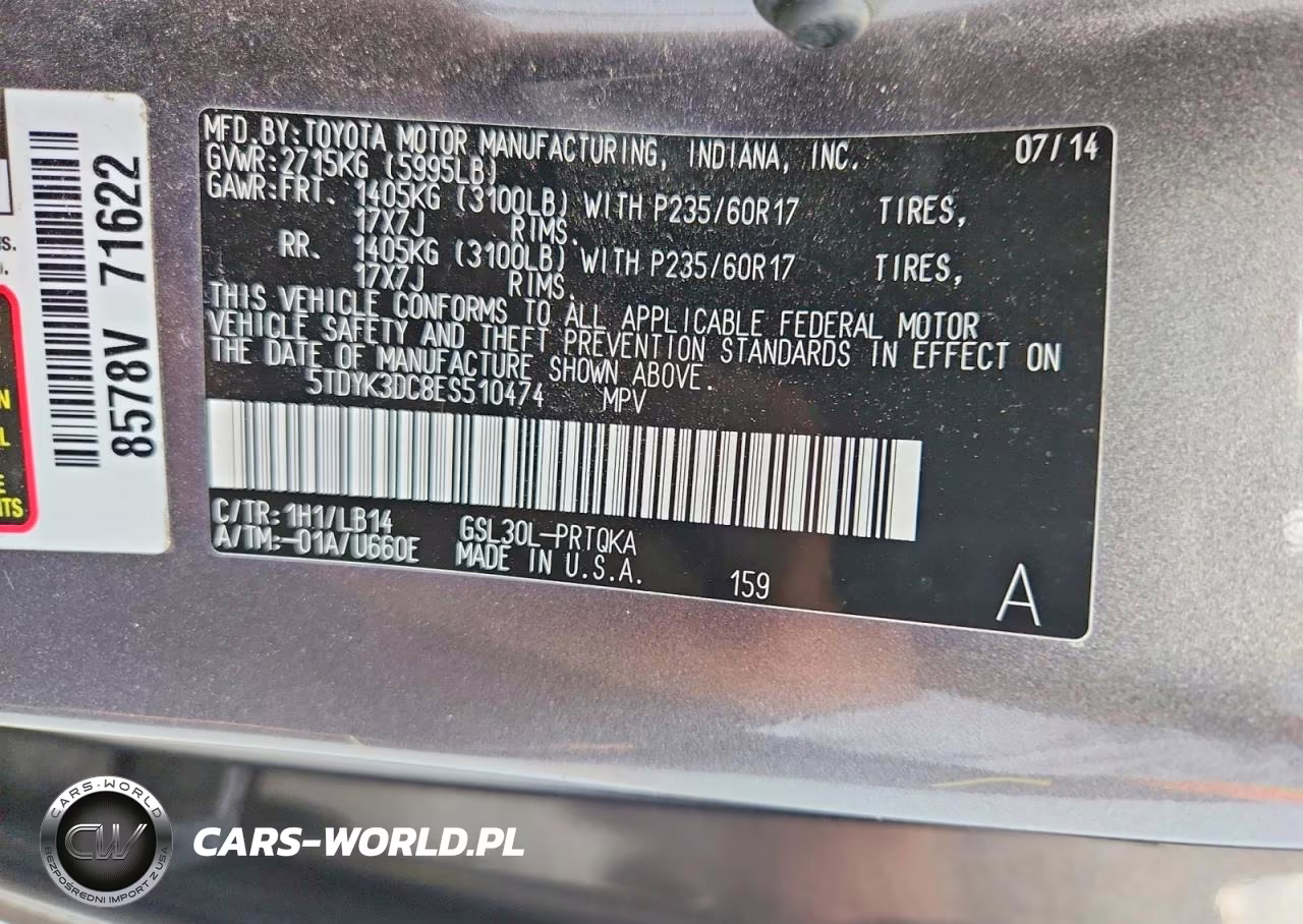 2014 Toyota Sienna Xle 8-Passenger VIN:5TDYK3DC8ES510474 - 13