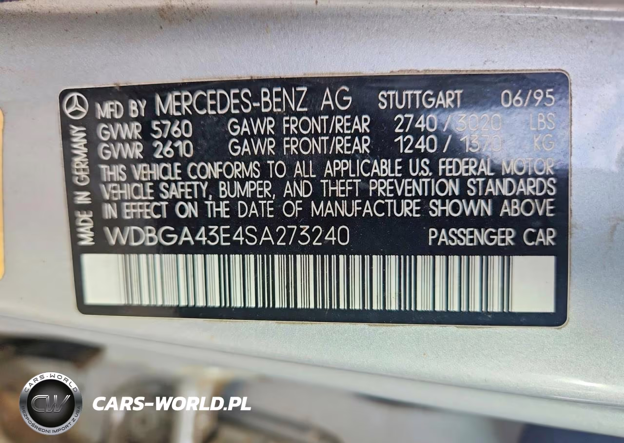 1995 Mercedes-Benz S 420 VIN:WDBGA43E4SA273240 - 12