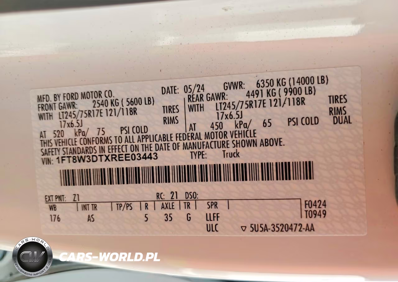 2024 Ford F350 Super Duty VIN:1FT8W3DTXREE03443 - 12