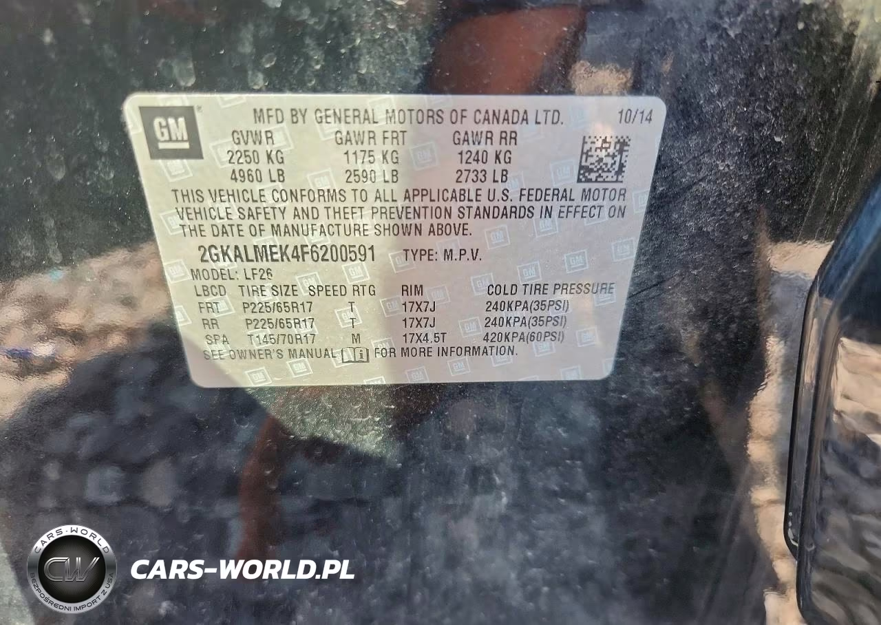 2015 GMC Terrain Sle VIN:2GKALMEK4F6200591 - 12