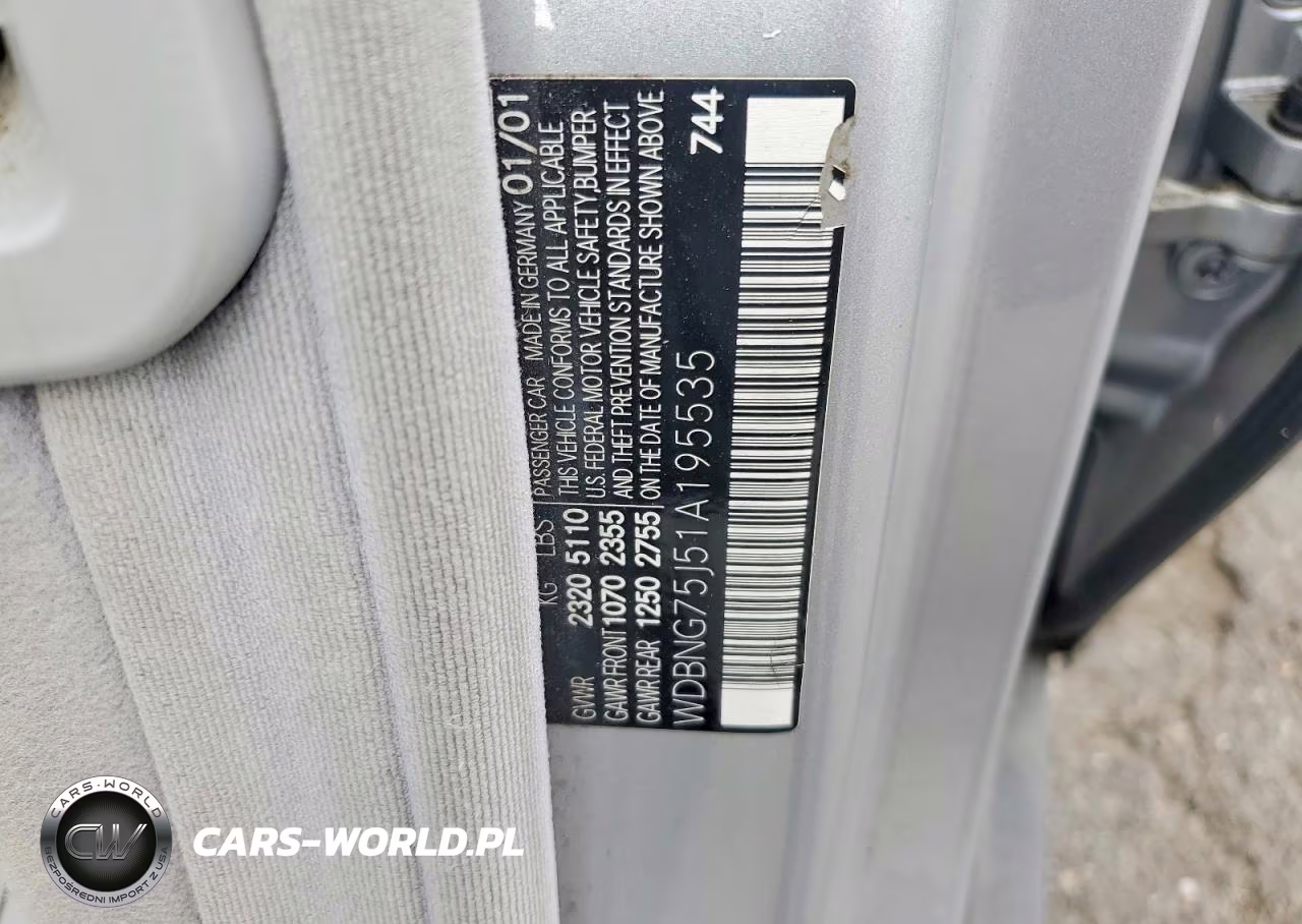 2001 Mercedes-Benz S 500 VIN:WDBNG75J51A195535 - 12