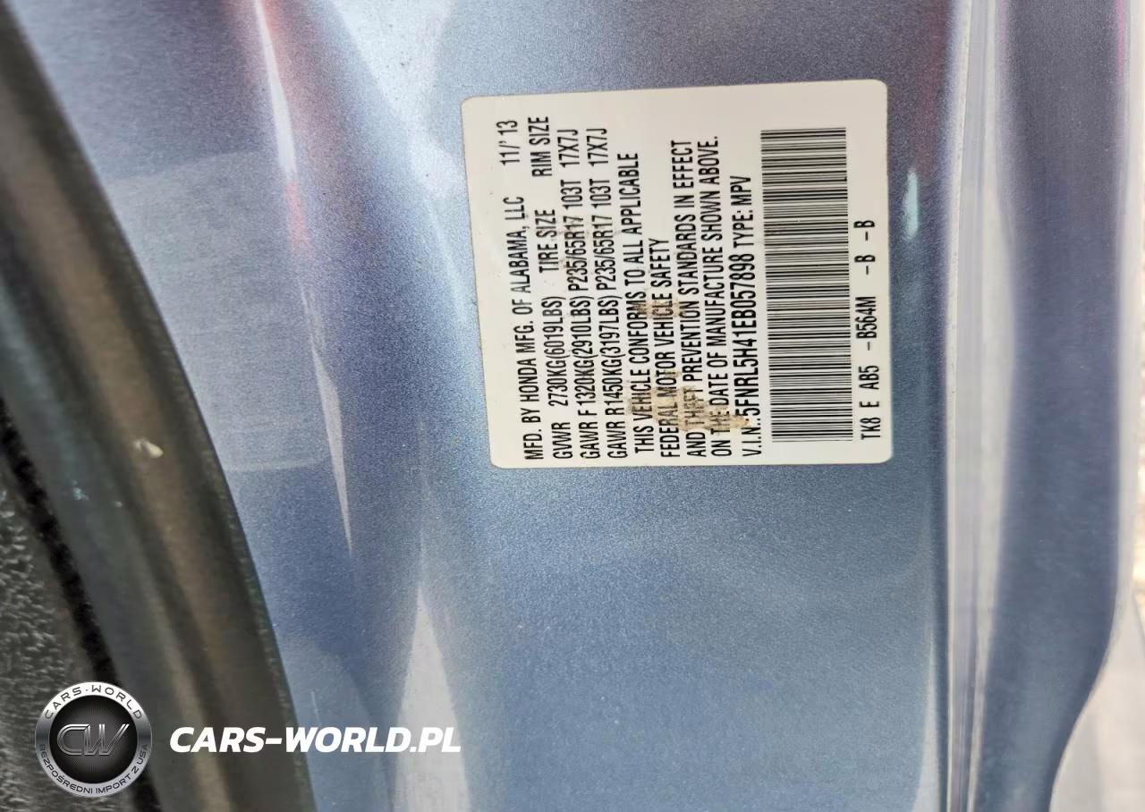 2014 Honda Odyssey Ex VIN:5FNRL5H41EB057898 - 14