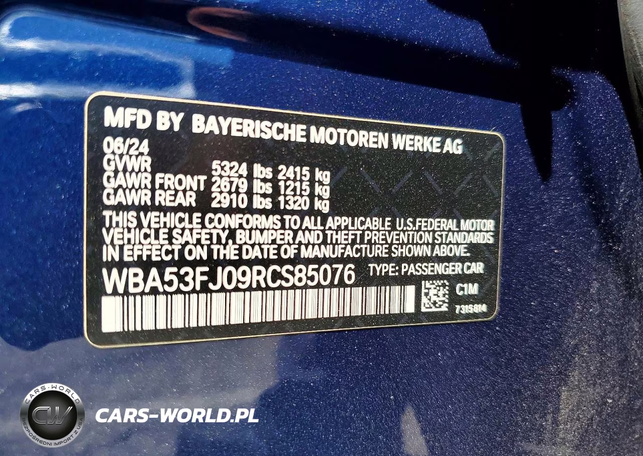 2024 BMW 530 Xi VIN:WBA53FJ09RCS85076 - 13