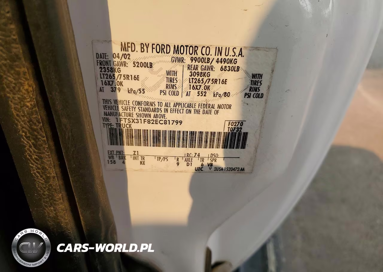2002 Ford F350 Srw Super Duty VIN:1FTSX31F82EC81799 - 13