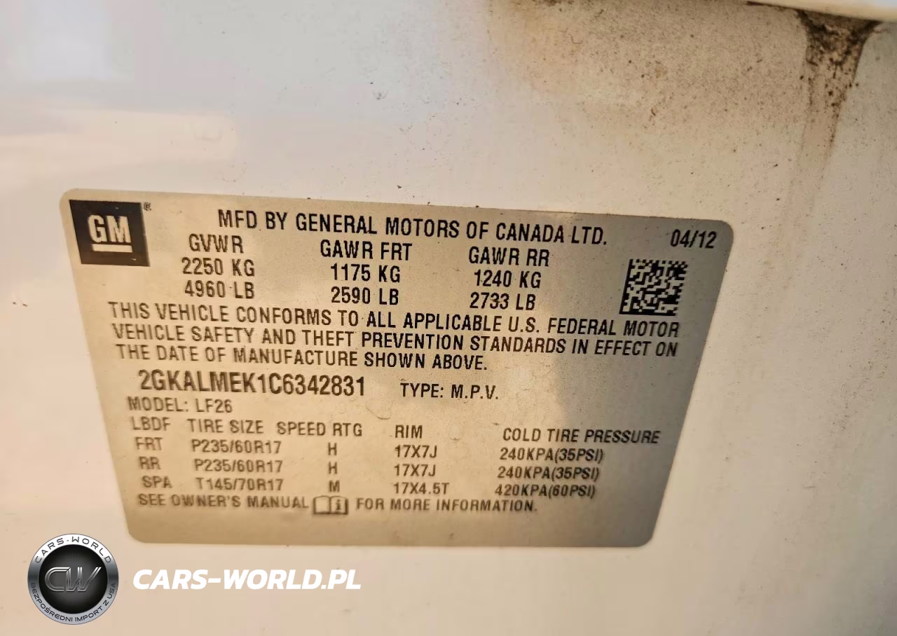 2012 GMC Terrain Sle VIN:2GKALMEK1C6342831 - 12