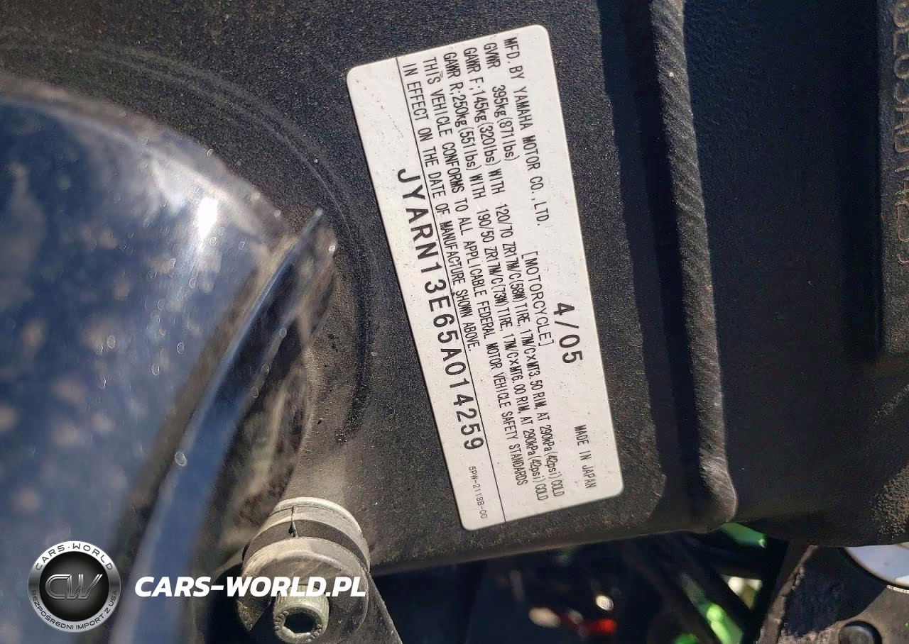 2005 Yamaha Yzfr1 VIN:JYARN13E65A014259 - 8