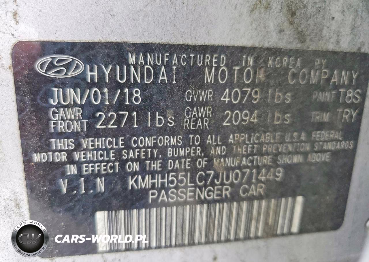 2018 Hyundai Elantra Gt Sport VIN:KMHH55LC7JU071449 - 14