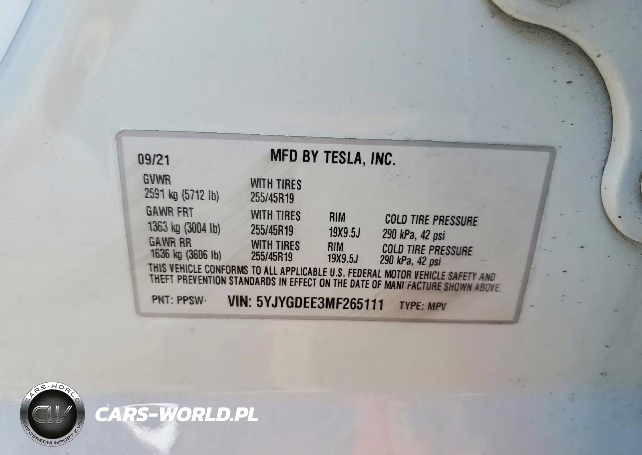 2021 Tesla Model Y VIN:5YJYGDEE3MF265111 - 12