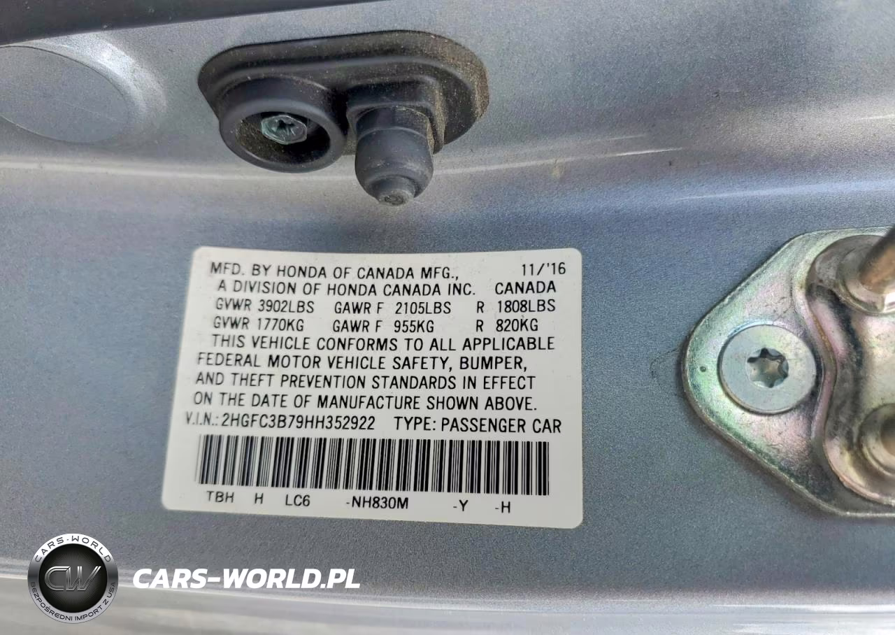 2017 Honda Civic Exl VIN:2HGFC3B79HH352922 - 12