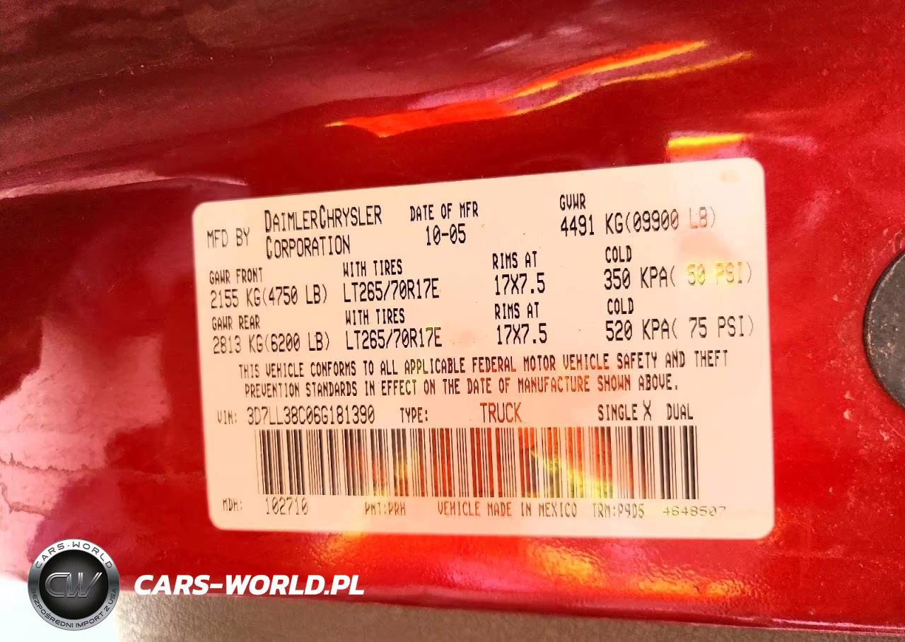 2006 Dodge Ram 3500 St VIN:3D7LL38C06G181390 - 12