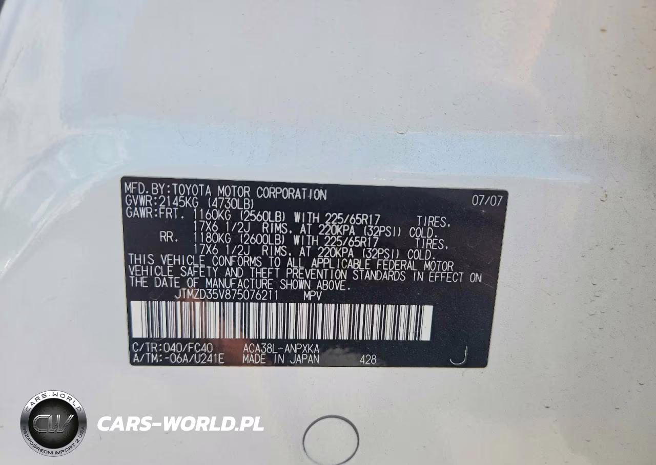 2007 Toyota Rav4 Base VIN:JTMZD35V875076211 - 13