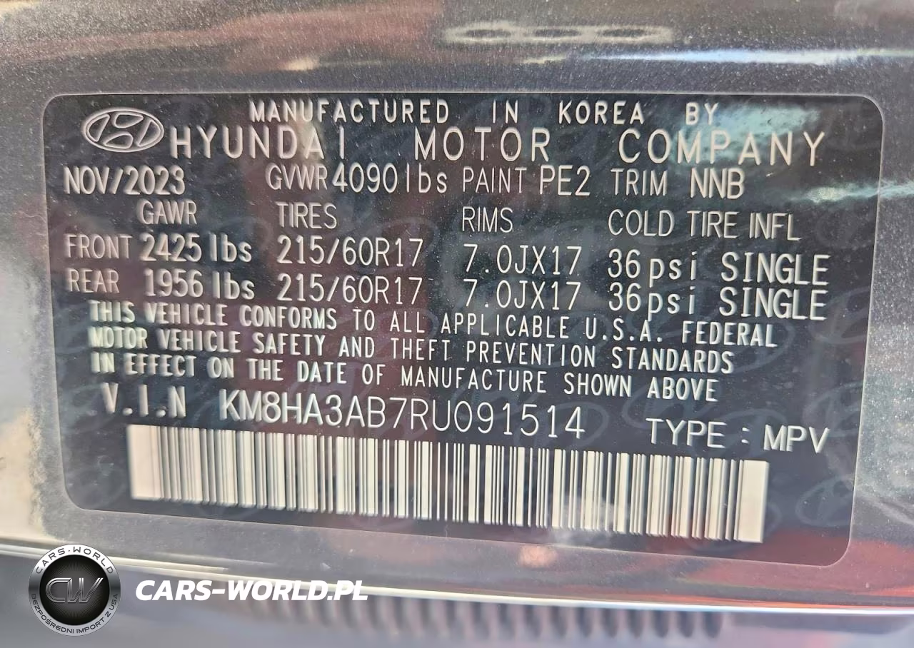 2024 Hyundai Kona Se VIN:KM8HA3AB7RU091514 - 13