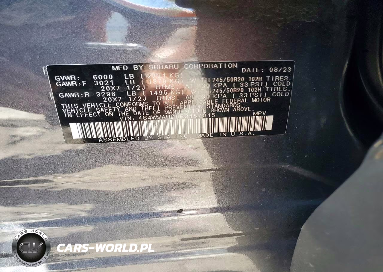2023 Subaru Ascent Premium VIN:4S4WMAHD5P3457015 - 13