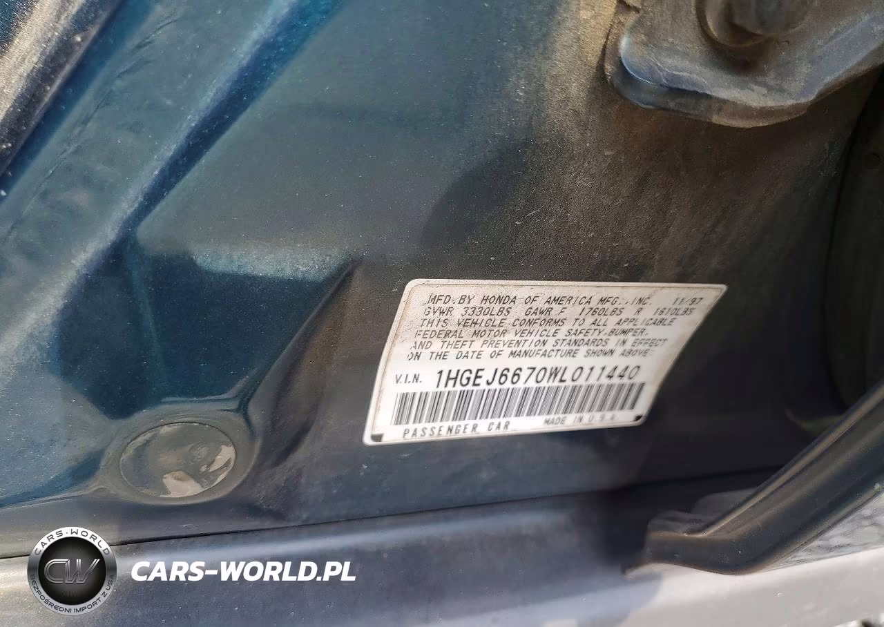1998 Honda Civic Lx VIN:1HGEJ6670WL011440 - 12