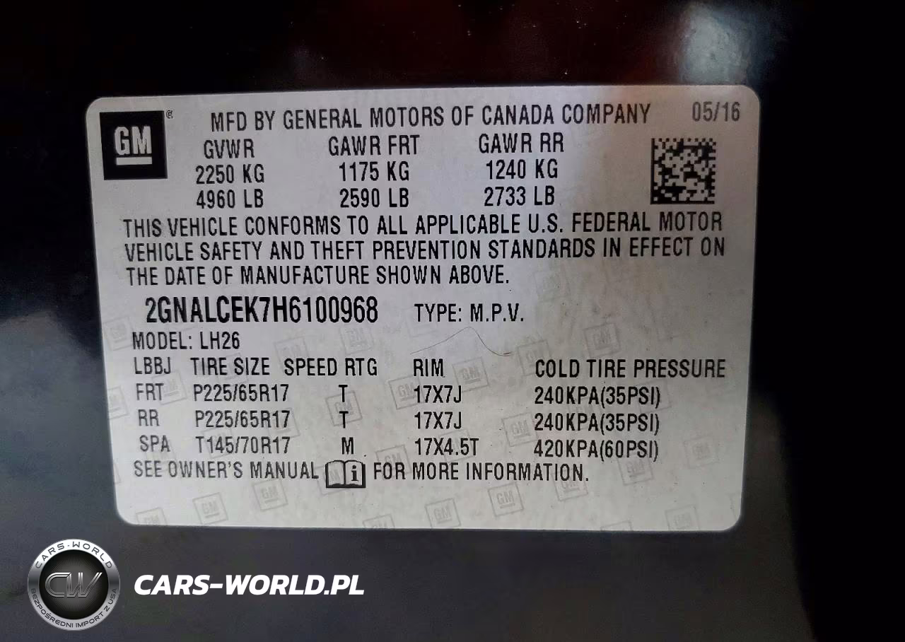 2017 Chevrolet Equinox Lt VIN:2GNALCEK7H6100968 - 12