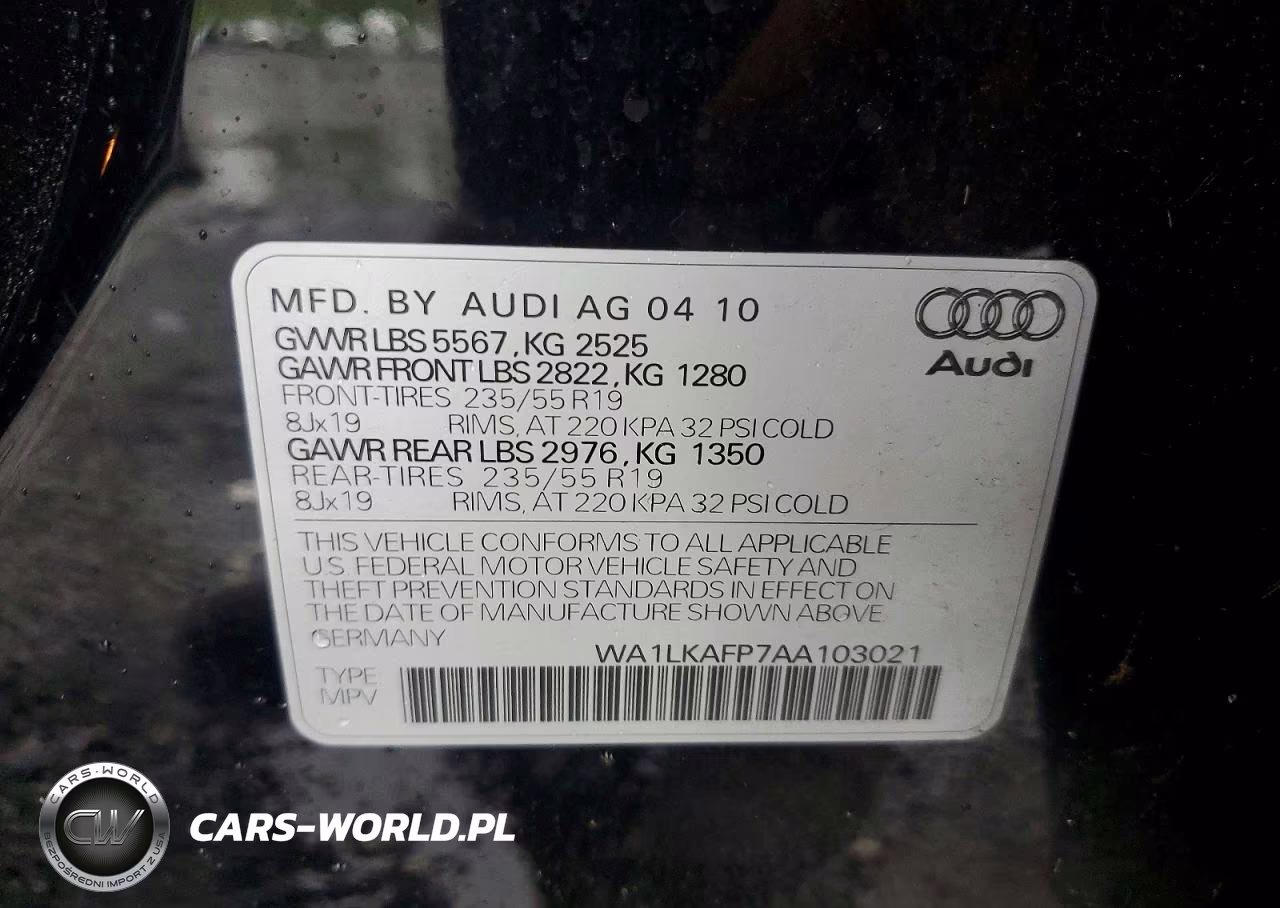 2010 Audi Q5 Premium Plus VIN:WA1LKAFP7AA103021 - 13