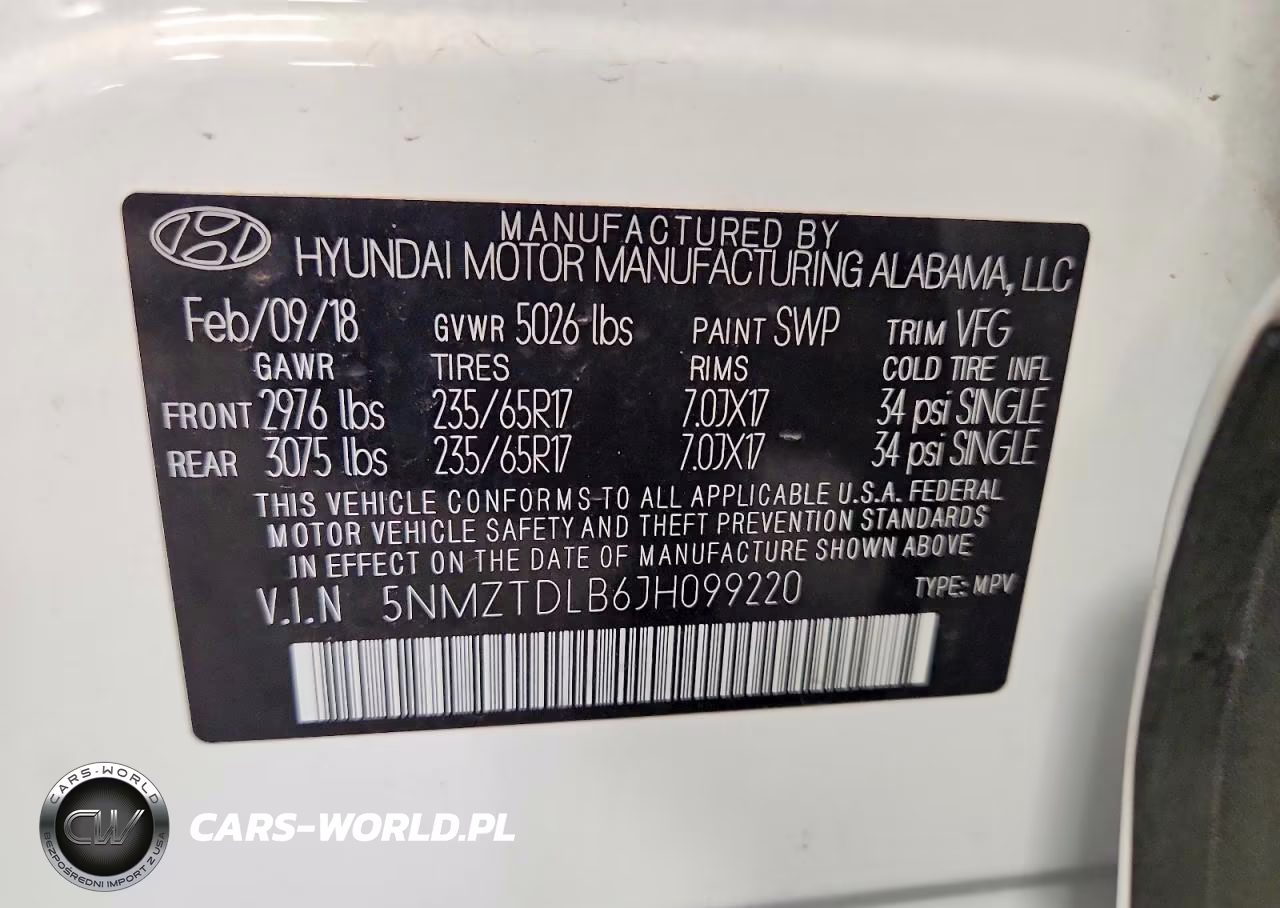 2018 Hyundai Santa Fe Sport 2.4L VIN:5NMZTDLB6JH099220 - 13