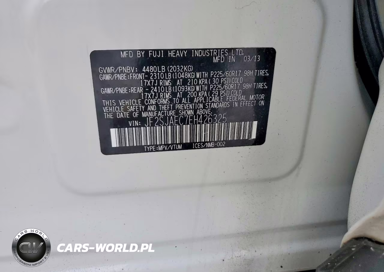 2014 Subaru Forester 2.5I Premium VIN:JF2SJAEC7EH426325 - 13