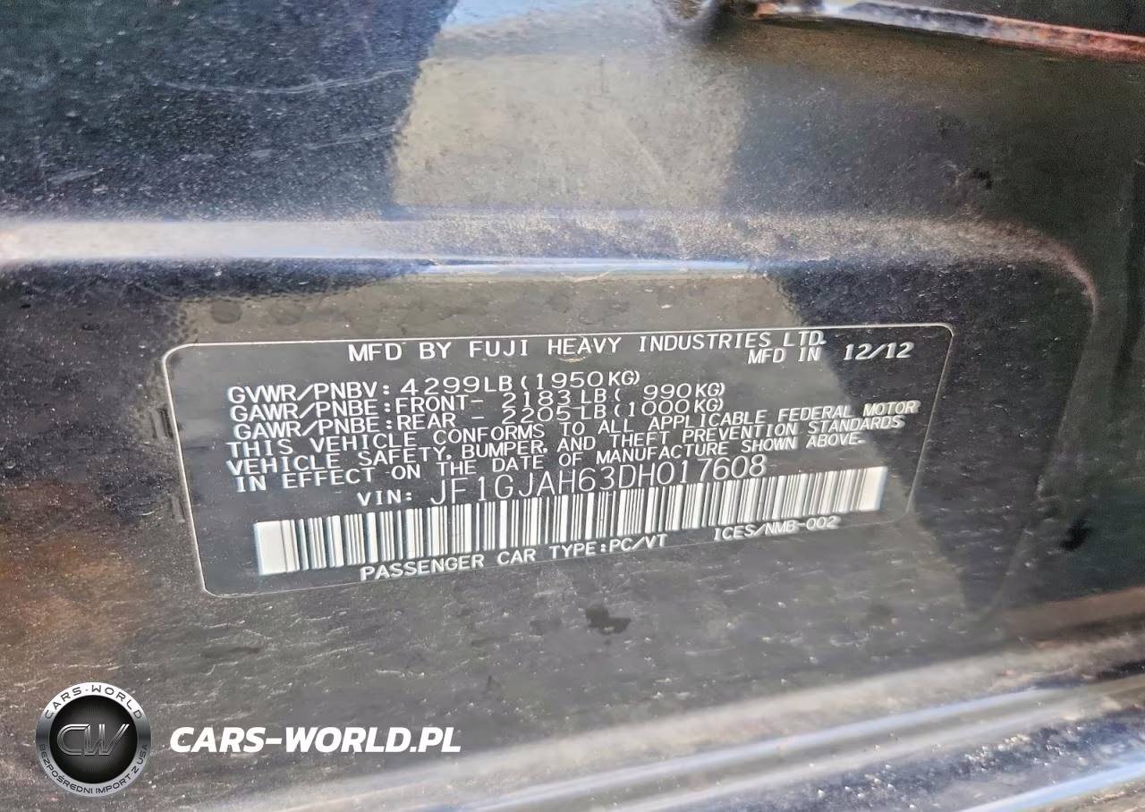 2013 Subaru Impreza Limited VIN:JF1GJAH63DH017608 - 12