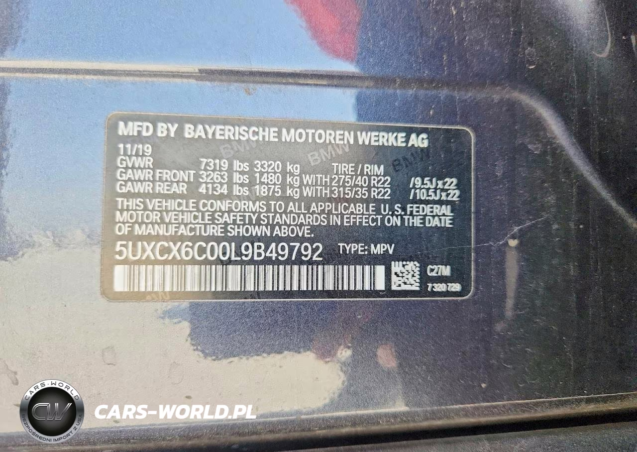 2020 BMW X7 M50I VIN:5UXCX6C00L9B49792 - 13