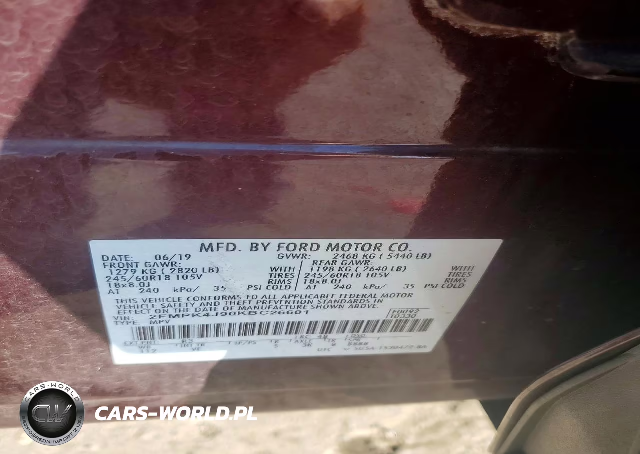 2019 Ford Edge Sel VIN:2FMPK4J90KBC26601 - 13
