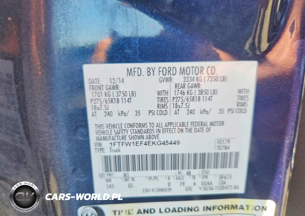 2014 Ford F150 Supercrew VIN:1FTFW1EF4EKG45449 - 12
