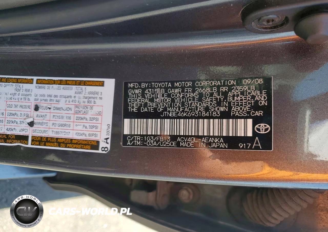 2009 Toyota Camry Le VIN:JTNBE46K693184183 - 12