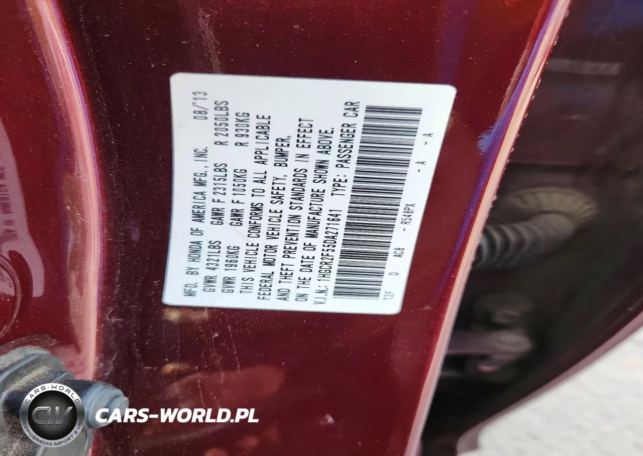 2013 Honda Accord Sport VIN:1HGCR2F55DA271641 - 13